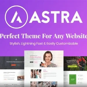Astra Pro Agency WordPress theme dashboard showing template library, white-label settings, and header builder tools