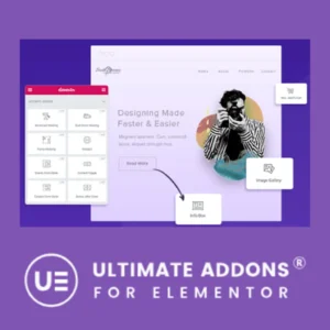 Ultimate Addons Pro for Elementor dashboard showing premium widgets library and AI template generator
